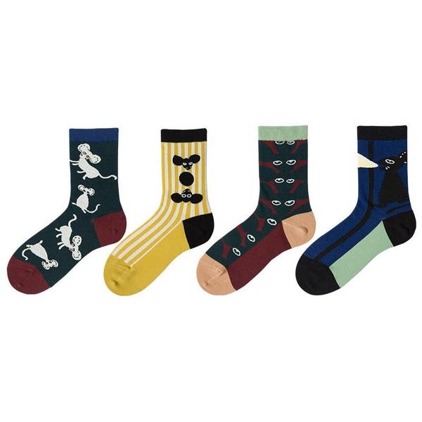 

men's socks arrivals crew stylish custom cotton wholesale painting, Black