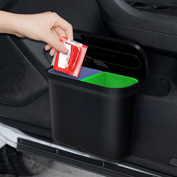 

car trash can with lid universal auto waterproof mini garbage container for home office storage organizer box other interior accessories