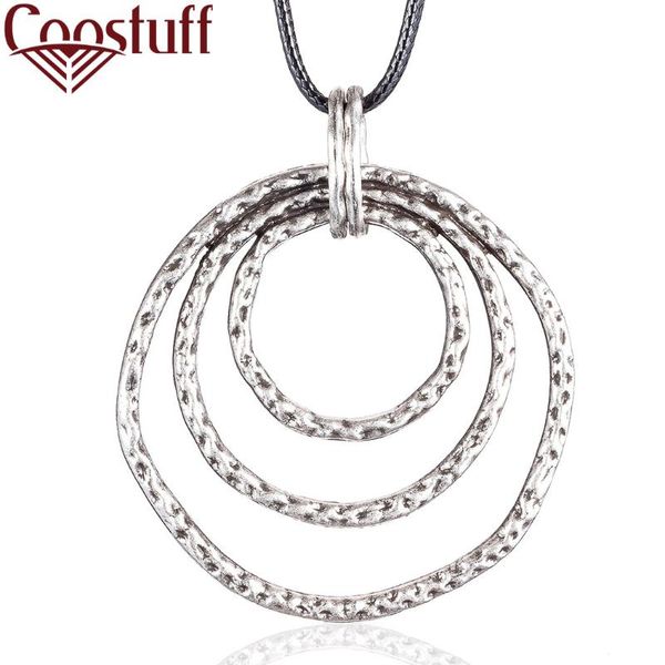 

pendant necklaces long woman necklace layered antique costume jewelry accessory women accessories circle pendants for christmas day gift, Silver