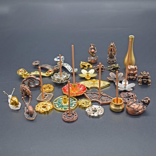 

brass incense burner lotus clip indoor mini alloy cherry blossoms small ornaments nine holes seat decoration fragrance lamps