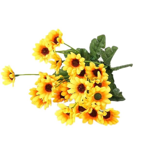 

decorative flowers & wreaths 8pcs simulated sunflower 24 head set silk flower fake used for home decoration kindergarten el bed