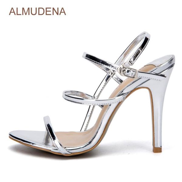 

silver patent leather high heel sandals criss cross strappy gladiator dress shoes end single strap buckle, Black