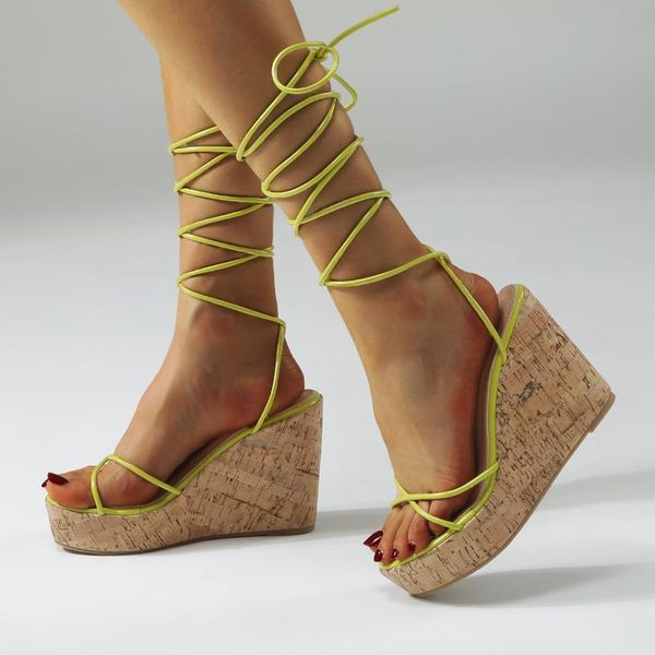 

dress shoes summer wedges heel lace up sandals women pumps, Black