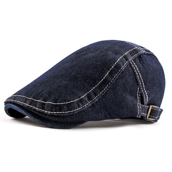 

visors prowow simple washed jeans hats spring summer hatslight plate cotton leisure duck tongue for men women berets adjustable, Blue;gray