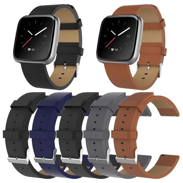 Cinta de relógio de couro para Fitbit Versa Lite / Versa / Blaze Smart Watchbands Faixa de Pulso Esporte Pulseira Pulseira