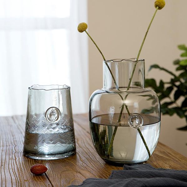

vases art luxury embossed glass vase decoration living room flower arrangement transparent lily rose wedding