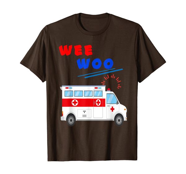 

wee woo ambulance amr funny ems emt paramedic gift t-shirt, White;black