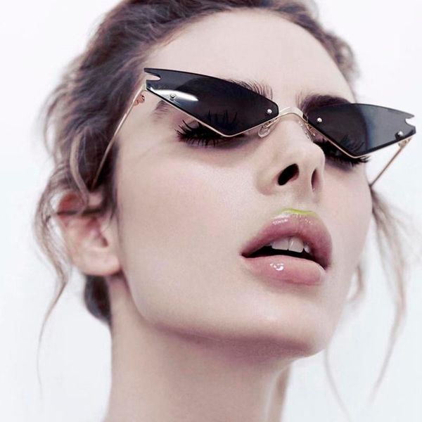 

sunglasses sgtnya fashion cat eye female models wild colorful trend personality glasses uv400, White;black