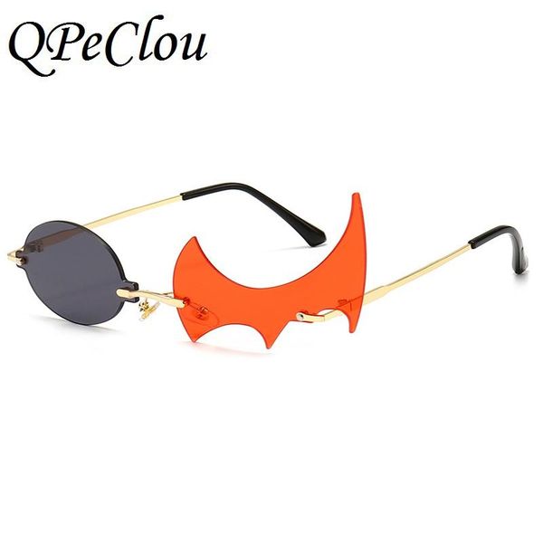 

fashion cool funny party sunglasses women rimless irregular colorful sun glasses men hip hop shades oculos feminino, White;black