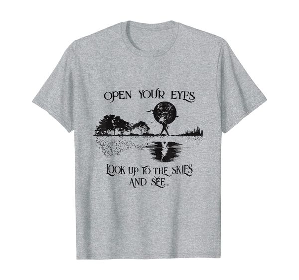 

open your eyes look up to the skies and see signature shirt, White;black
