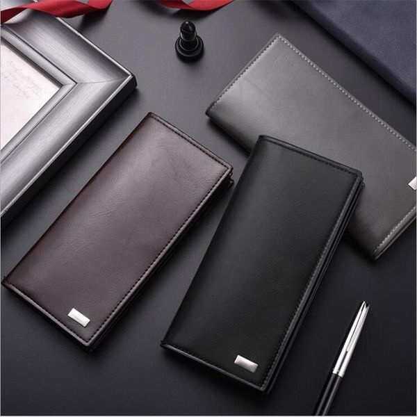 

wallets deabolar men card holder pu leather male wallet long design quality passport cover fashion casual mens purse on sale, Red;black
