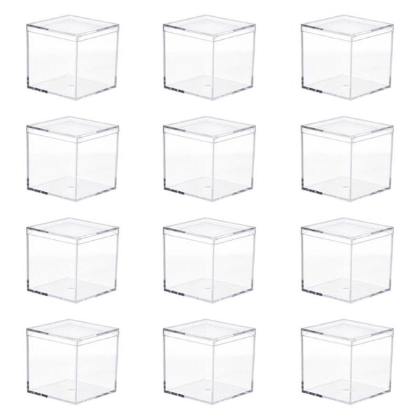 

gift wrap 12pcs transparent acrylic box square storage container for room organization