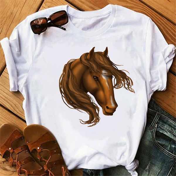 

cartoon grey horse print men mens t shirt summer casual short sleeves tees harajuku graphic shirts funny o neck, White;black
