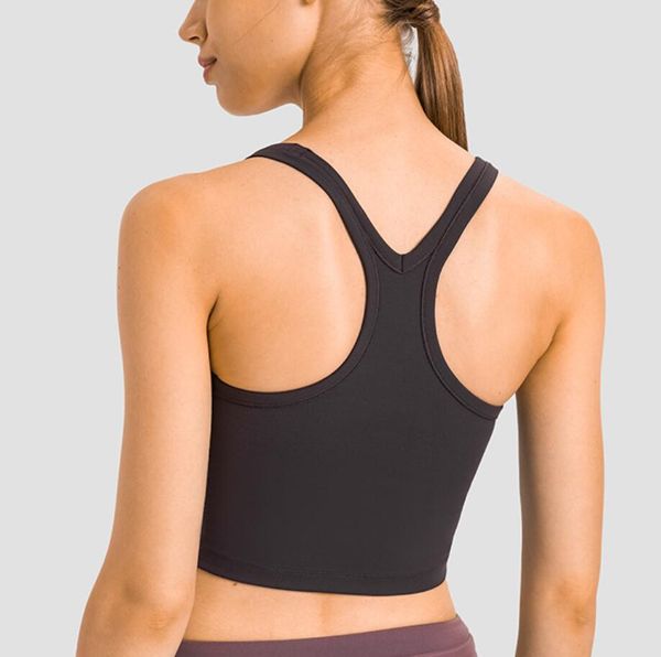 Canotta Yoga Free to Be con reggiseno imbottito lu-81 Y Back Camicie sportive Corsa Fitness Abbigliamento da palestra Intimo donna Camicia corta