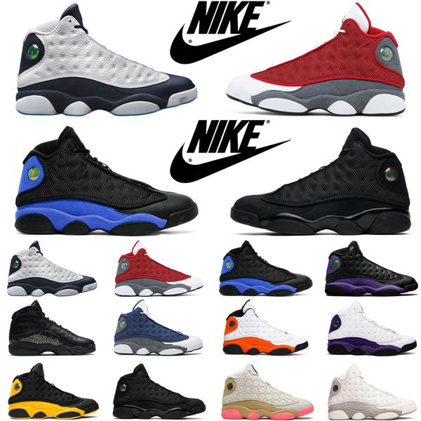 

nike air jordan retro 13 13s wholesale men basketball shoes obsidian red flint hyper royal gold glitter black cat court purple mens trainers