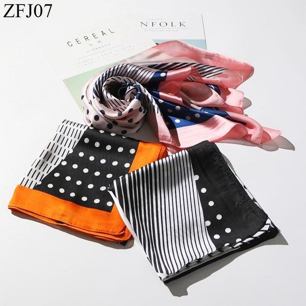 

scarves of restoring ancient ways satin small square wave point fashionable joker scarf dot soft emulation silk, Blue;gray