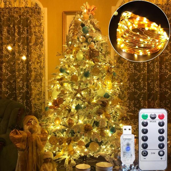 

christmas decorations 2pack 12 22m usb led string lights tree for home ornaments xmas little trees pines village noel year