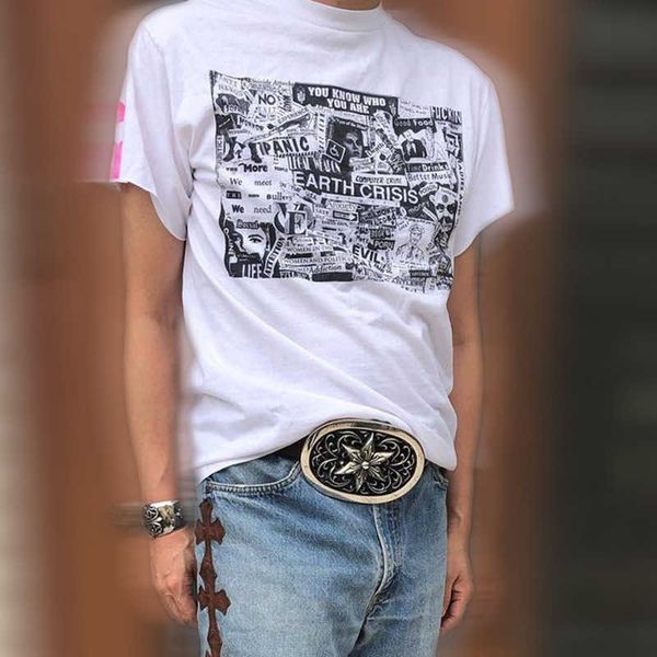 

meichao gallery dept tee cartoon slogan letter print high street loose short sleeve t-shirtesnp, White;black