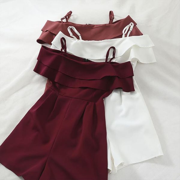 

summer clothes overalls korean women jumpsuits elegant short playsuite zt2072, Black;white