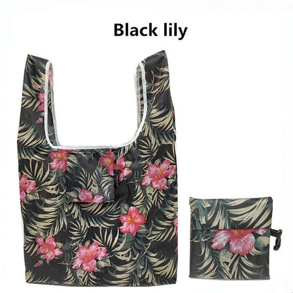 

dacron foldable recycle shopping bageco friendly ladies reusable tote bag floral fruit vegetable grocery pocket storage bags