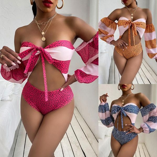 

one-piece suits swimsuit swimwear women bikini set bathing long sleeve for tube push up sets