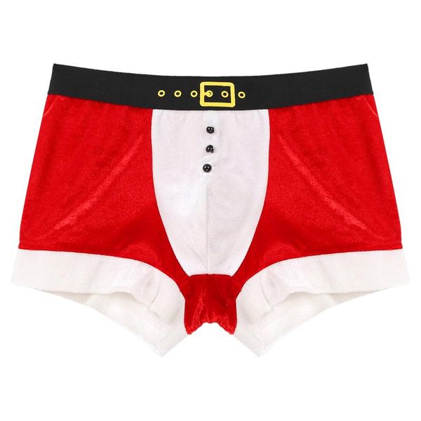 

underpants men color block velvet boxers elastic waistband boxer brief low waist bulge pouch shorts christmas gift, Black;white