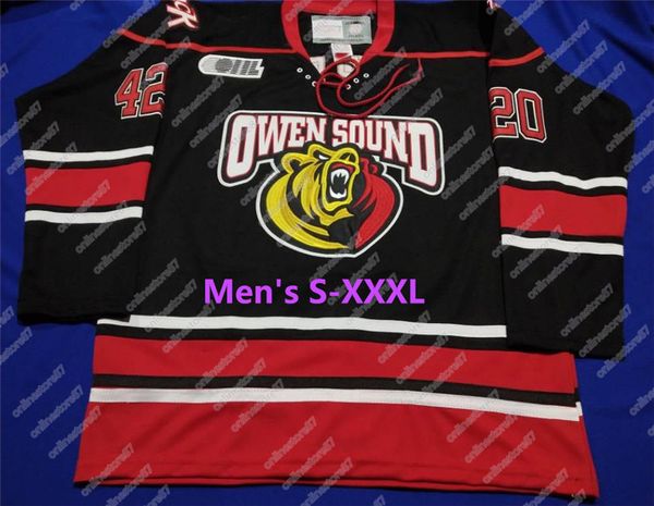 

customize vintage mens irving sound attack 19 cianfrone 2 cutting 23 schmalz 28 halmo 27 nastasiuk hockey jersey embroidery, Black