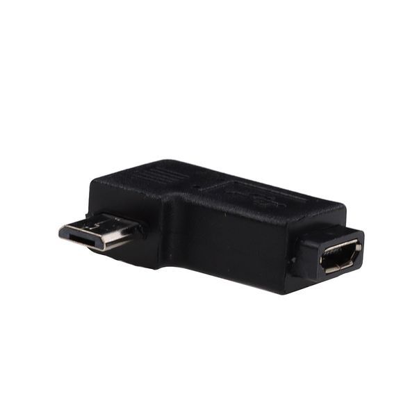 Connecteur adaptateur de données Micro 5 broches mâle vers Micro USB femelle, angle gauche droit à 90 degrés