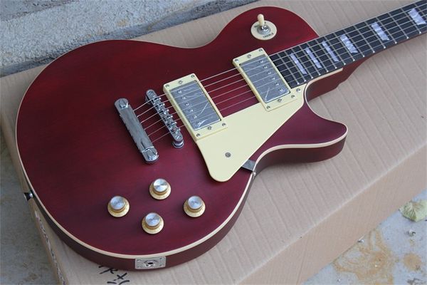 

standard electric guitar wine red color chrome hardware rosewood fingerboard mahogany body guitarra
