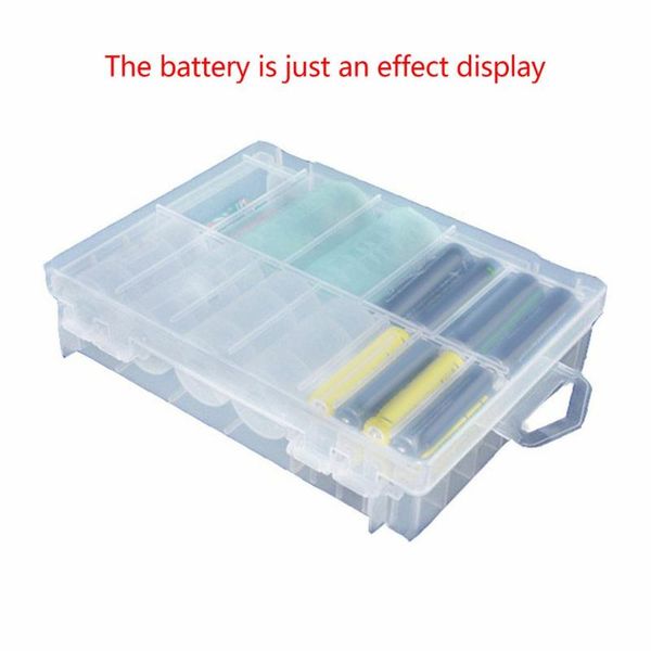 

tool organizers pl-b003m no. 5/aa 7/aaa 2 large universal battery storage box transparent plastic