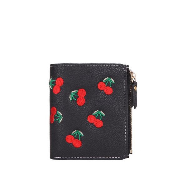 

wallets 2021 women faux leather candy color for lady, Red;black