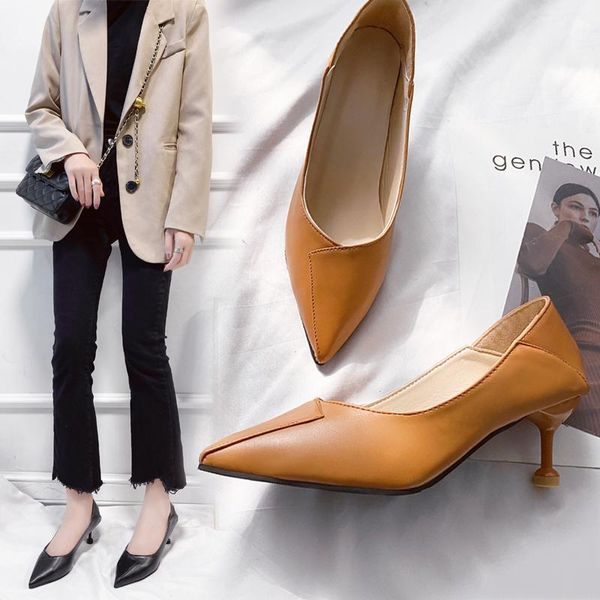 

dress shoes 2021 spring and summer high heels women's style european fashion waterproof stiletto commuter, Black