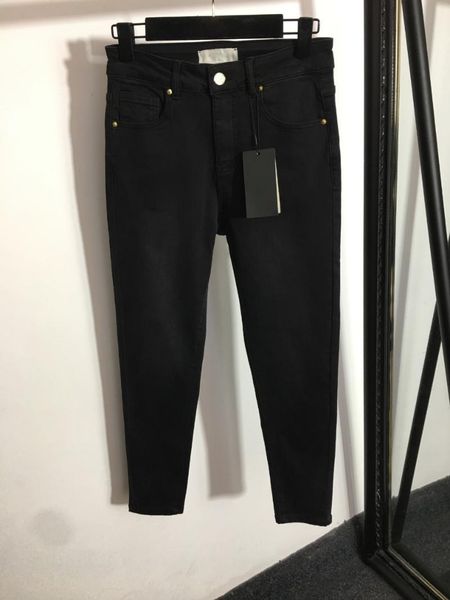 

women's jeans black 2021 autumn simple stretch slim calf pants skinny pencil, Blue