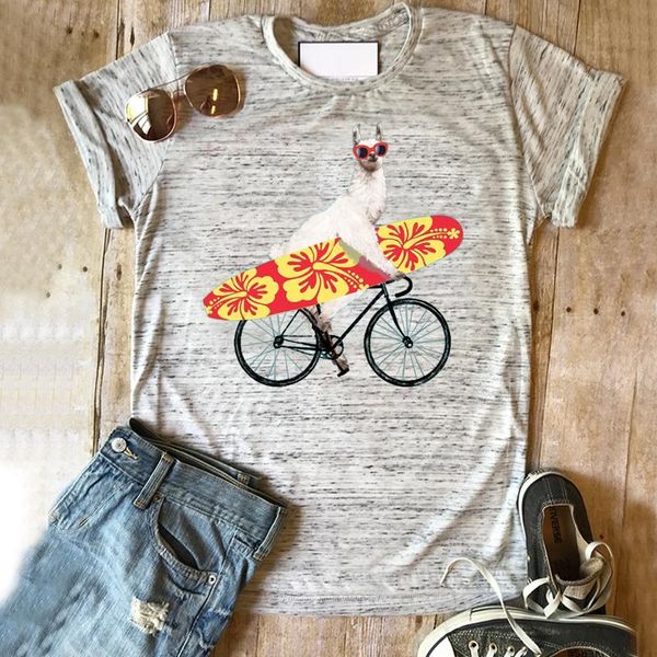 

men's t-shirts lets surf llama mens t shirts good vibes 90s shirt hawaiian aloha men clothing cartoon beach travel tees, White;black