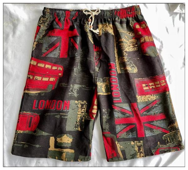 

2021 basketball shorts summer style cotton and linen printed big pants beach men's loose sport eee666, Black