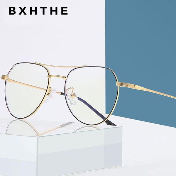 

fashion sunglasses frames 2021 classic pilot glasses metal frame optics eyeglasses prescription clear lens women men myopia spectacle female, Black