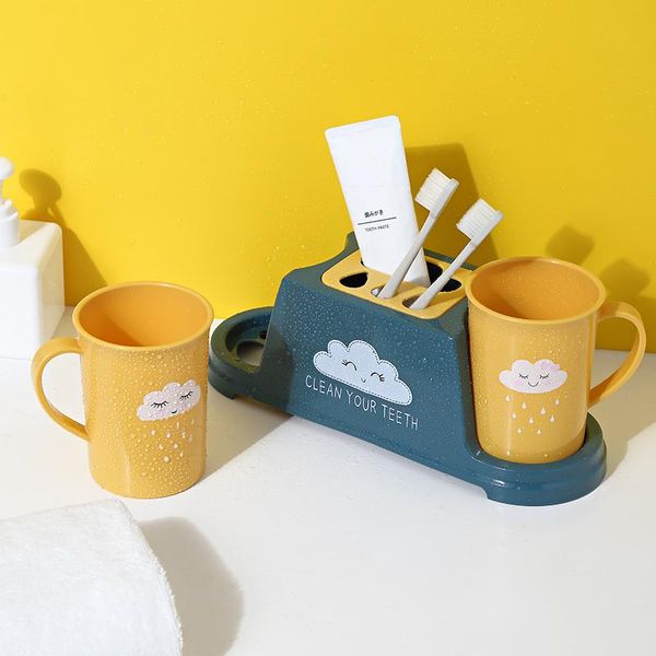 

hooks & rails bathroom toothbrush holder household couple toothpaste set cup container dispenser accessories