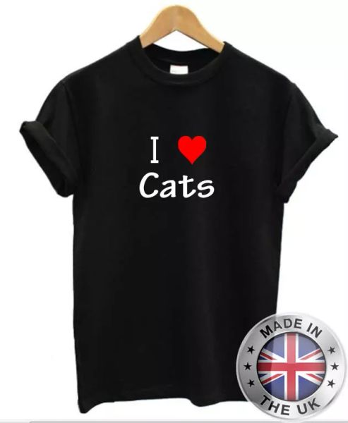 

i love herz katzen t-shirt, White;black
