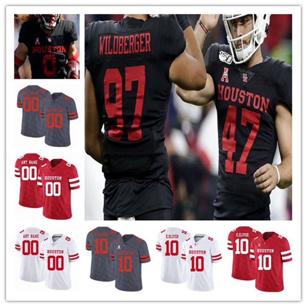 

ncaa college houston cougars football jersey clayton tune ta'zhawn henry brandon campbell nathaniel dell matthew golden joseph manjack, Black