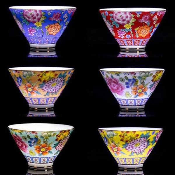 

cups & saucers enamel tea ceramic drinkware for friend birthday creative gift hand painted flower small bowl