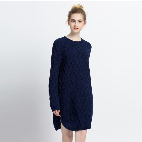 

[chens sister] 2021 arrival autumn winter o-neck long-sleeved long sweater loose knitting pullover keep warm women1, White;black