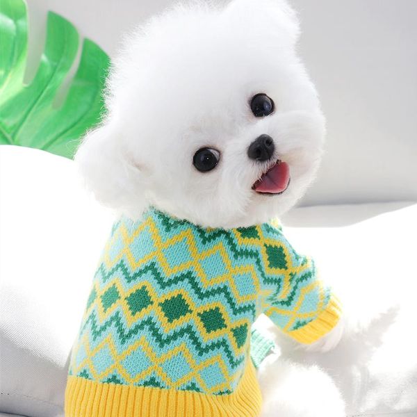

dog apparel sweater autumn winter clothes knitted open buckle poodle french fighting schnauzer teddy bichon small pet
