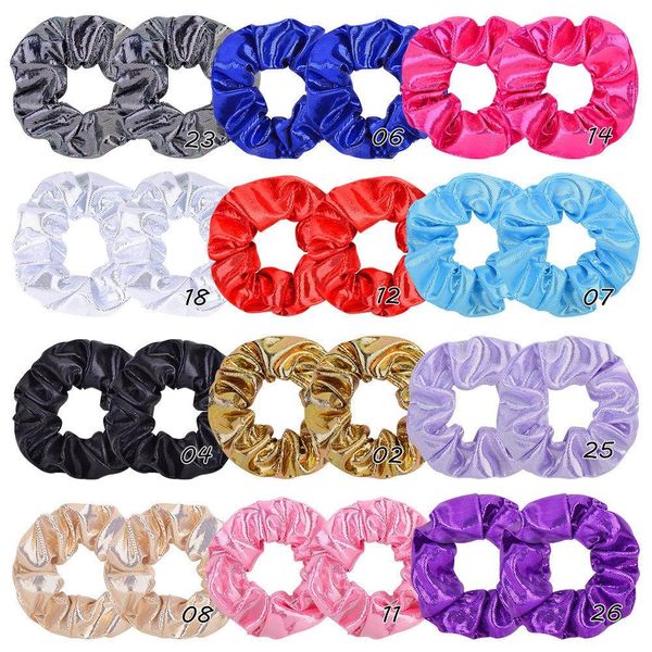 

korean fashions cute 12 colors new ins girls laser scrunchies elastic hairbands big ponytail holder hair bands women hair accessories, Slivery;white