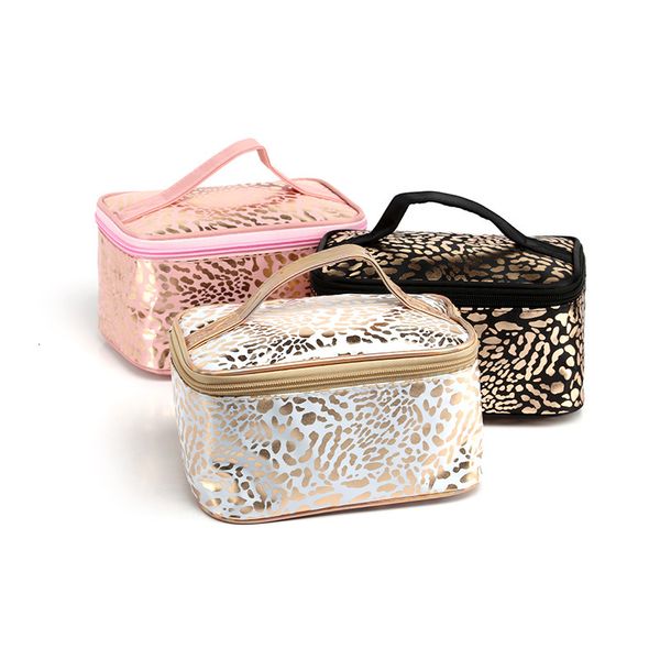 

cosmetic bag high capacity handbag leopard makeup