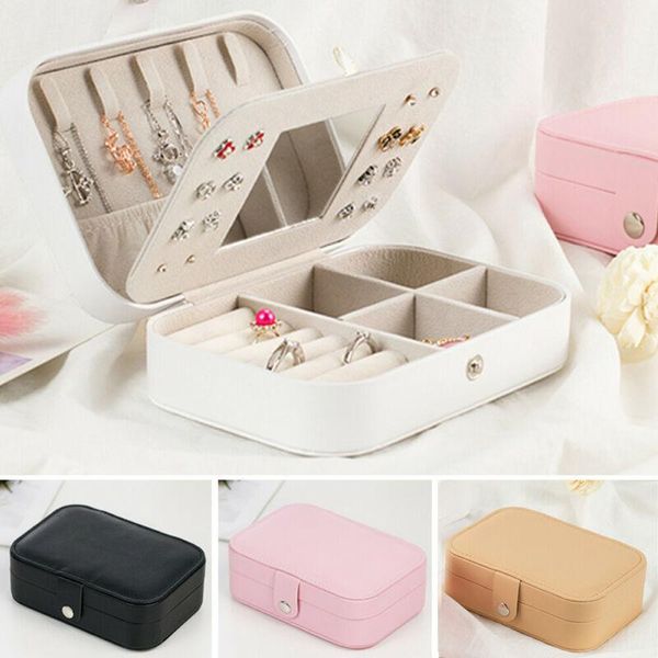 

duffel bags portable jewelry accessories box leather lady travel jewellery storage organizer fashion solid multifunction large capacity case