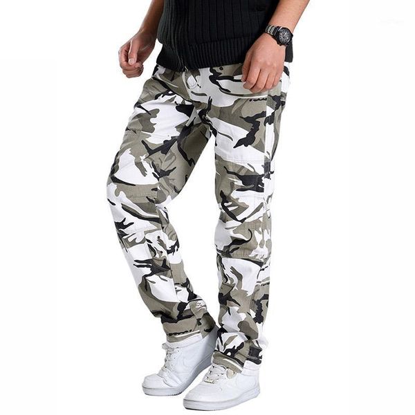 

men's pants mens fashion camouflage casual men cotton trousers hip hop tactical swat military camo cargo, Black