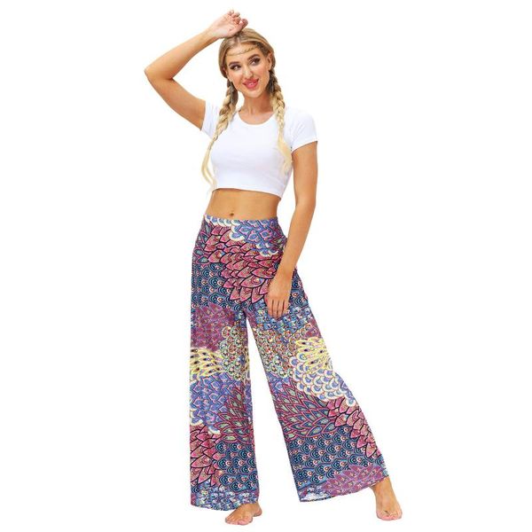 

yoga outfit 2021 print high waist pants womens wide leg workout joggers trousers baggy casual harem pant pantalones de mujer #g2