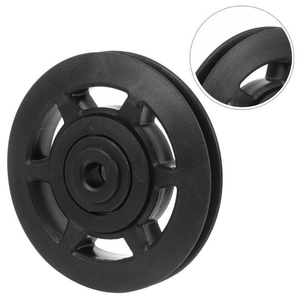 

1pc plastic fitness pulley useful gym equipment accessory (black) accessories