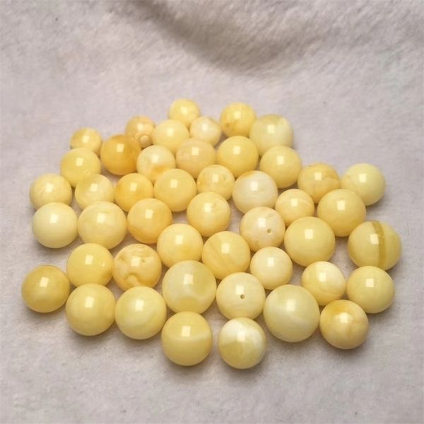 1 PCS Natural Ambers Amarelos Jades Stone Solta Rodada Para Jóias Fazendo 5-14mm Espaçador Beads DIY Mulheres Braceletes Acessórios