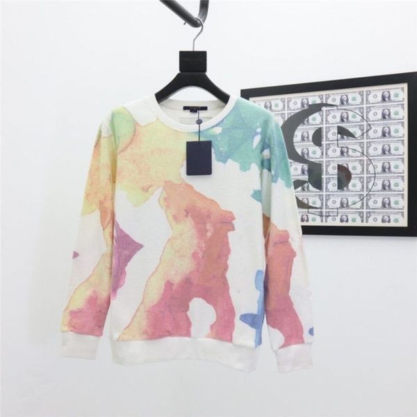 

2021ss european union size mens hoodie suit casual fashion color stripe print all-match breathable long sleeve asian size m, Black;brown